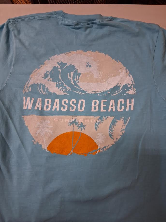 Sherry Distressed Circle Sunset W/Palms Wabasso Beach Surf Shop Adult SST