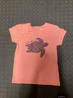 Blue 84 Tropical Flower Turtle Kids SST