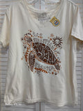 The Duck Company Whimsy Sea Turtle Womens Mineral Wash V-neck SST