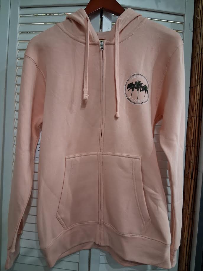Sherry Circle Palms Adult Hooded Zip Front Sweatshirt