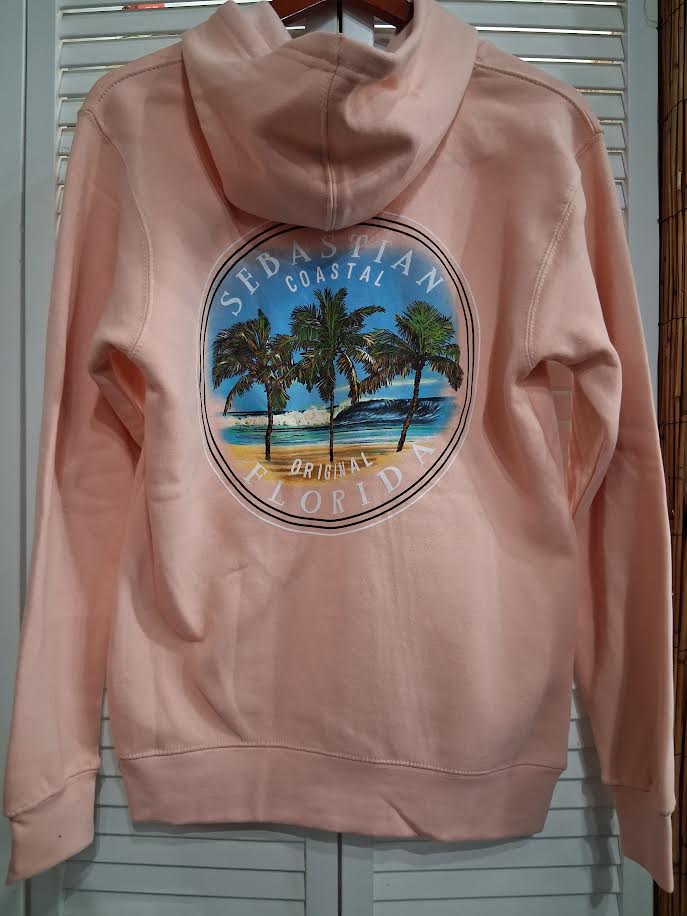 Sherry Circle Palms Adult Hooded Zip Front Sweatshirt