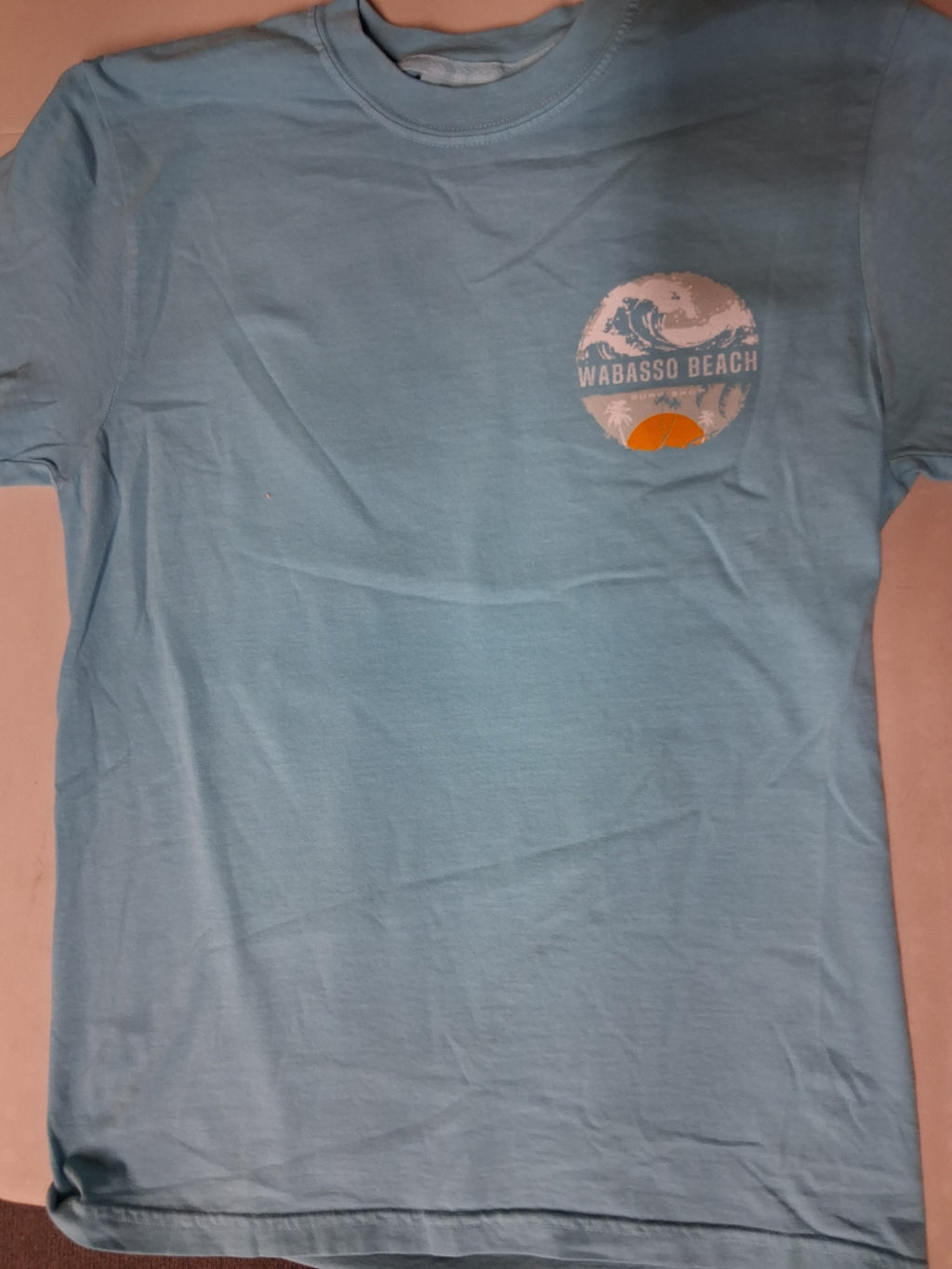 Sherry Distressed Circle Sunset W/Palms Wabasso Beach Surf Shop Adult SST