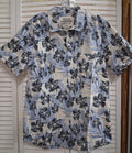 LA Class Distressed Mens Cotton SS Button Down Shirt