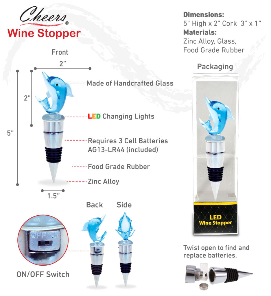 LED Glass Wine Stoppers