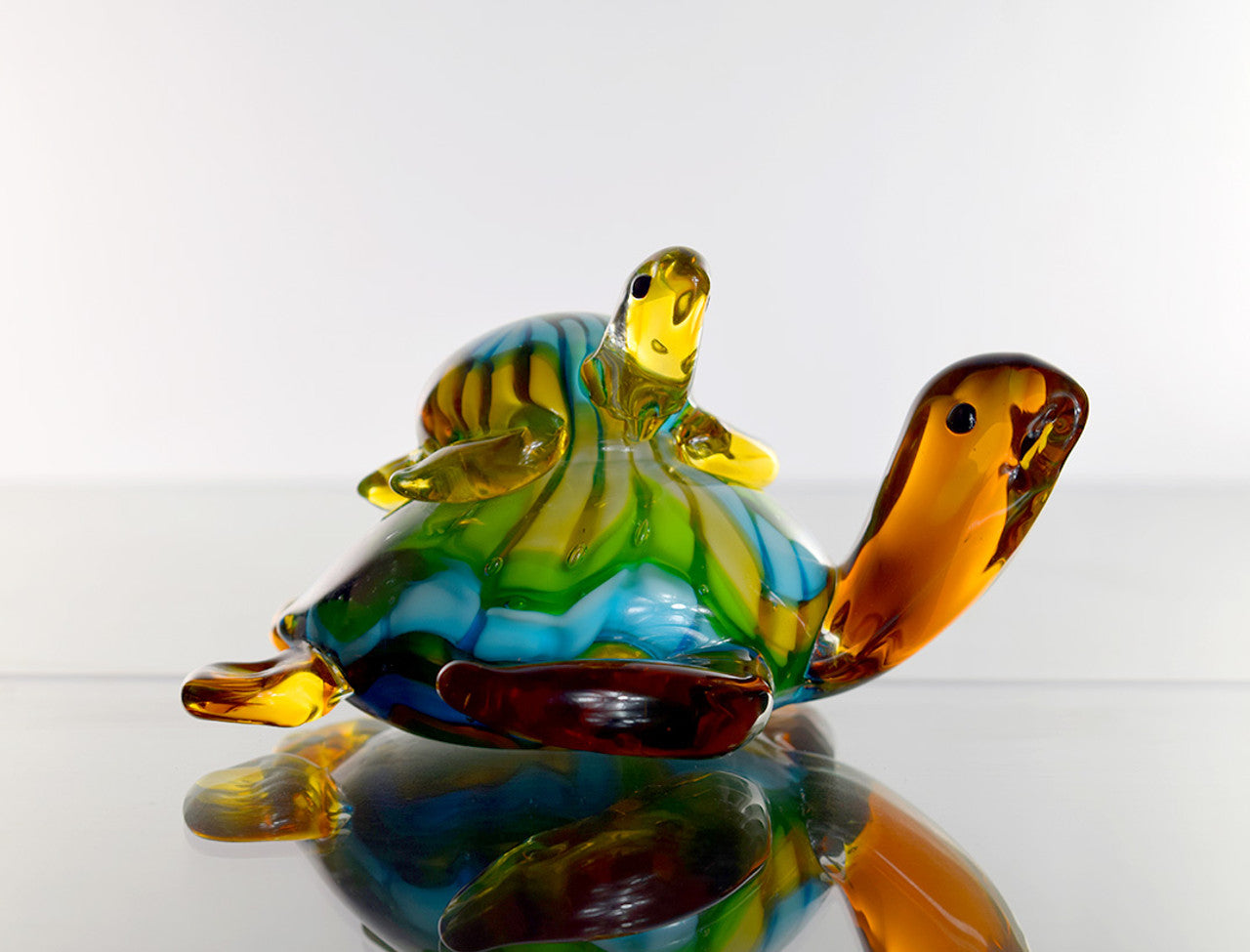 Sea Creations Glass Mother Baby turtle G207