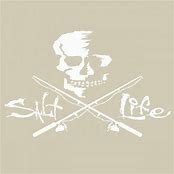 Salt Life Skull And Boards or Poles Medium White Decal SA867 and SAD934