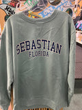 Sherry Sebastain Arch Distressed Dye Washed Crew Neck