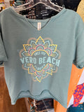 Sherry Ladies Vero Beach Mandala Raw Edged Crop Tee