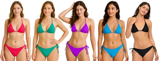 Swimsuit Station Junior Womens Solid Triangle Bikini