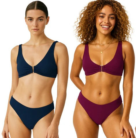 Swimsuit Station Womens Jacquard Two Piece Swimsuit Set