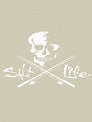 Salt Life Skull And Poles Medium White Decal SAD934