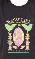 Rusty Slow Life Relaxed Womens Cropped Muscle Shirt