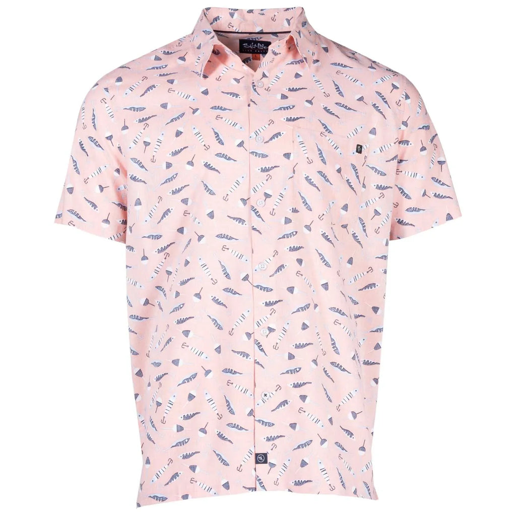 Salt Life Mens Tempting Tackle SS Button Shirt