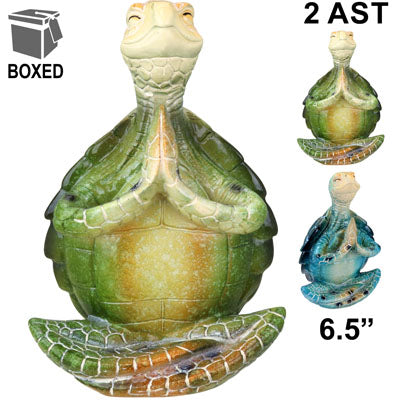 American Gift 6.5" Yoga Turtle w/Hands Clasp Green