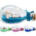 American Gift Sand and Shell Glass Bottle