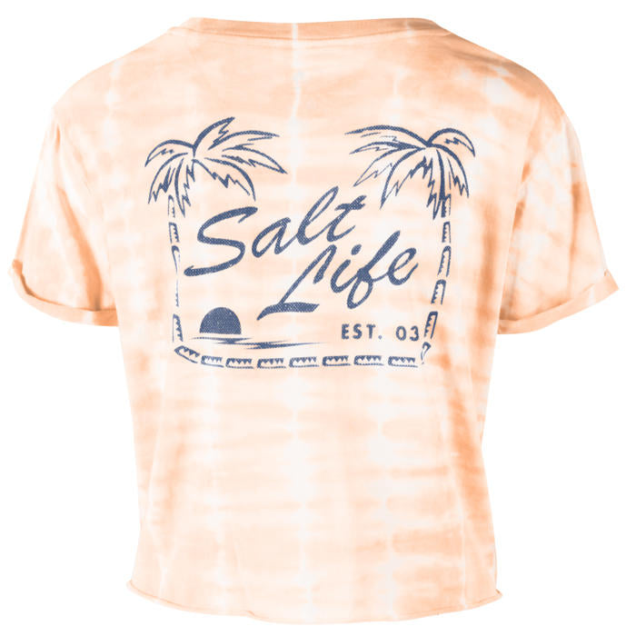 Salt Life Palm Lagoon Knot-Front Cropped Women's SST