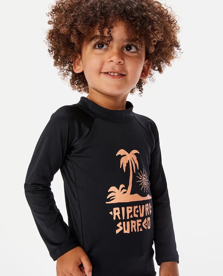 Rip Curl Micro Wave Palm LS Kids Rash Guard Tee