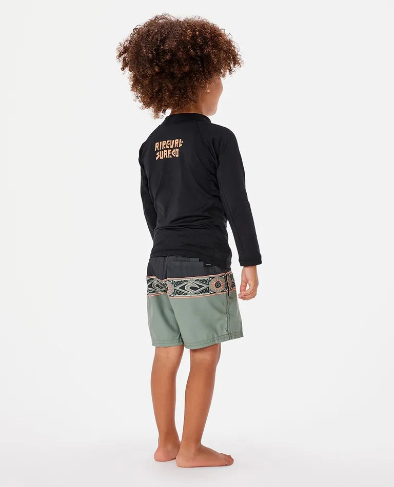 Rip Curl Micro Wave Palm LS Kids Rash Guard Tee