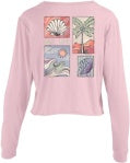 Salt Life Beach Collage Womens LS Crop Tee